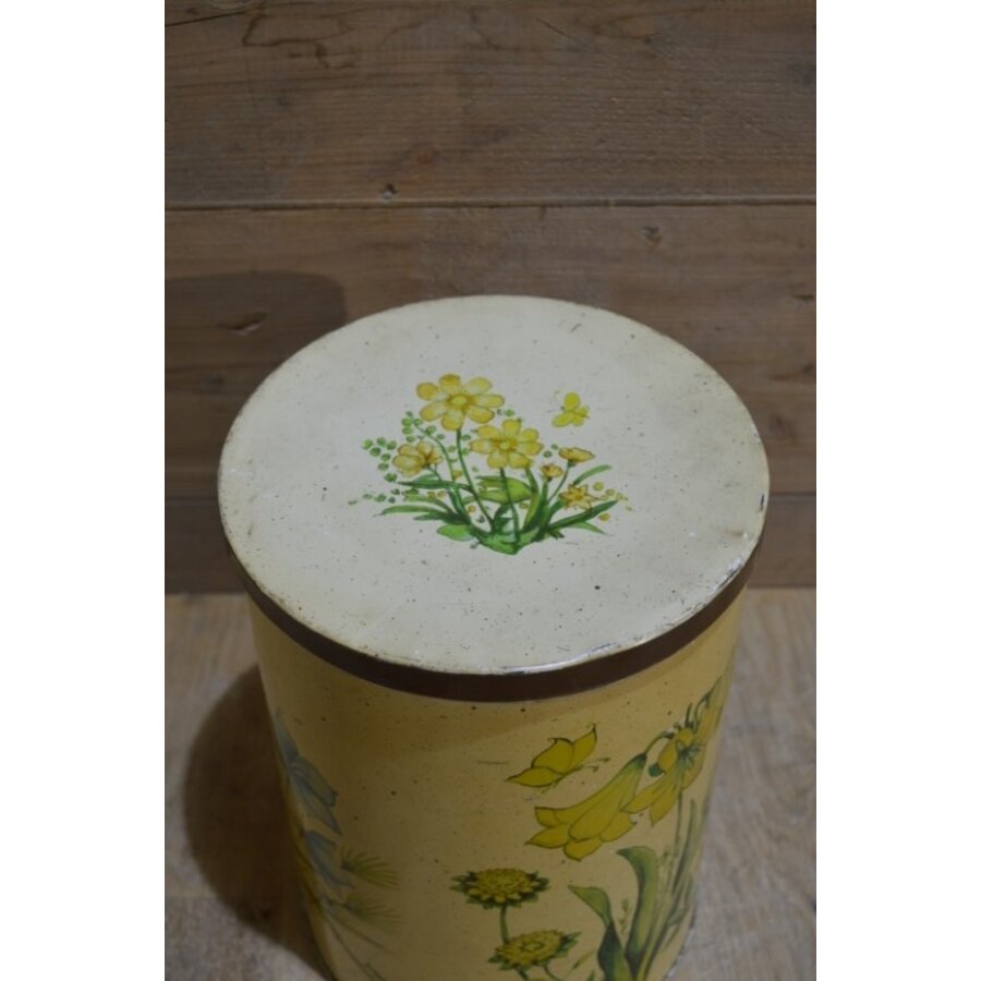 Blikken doos bloemen decor-2