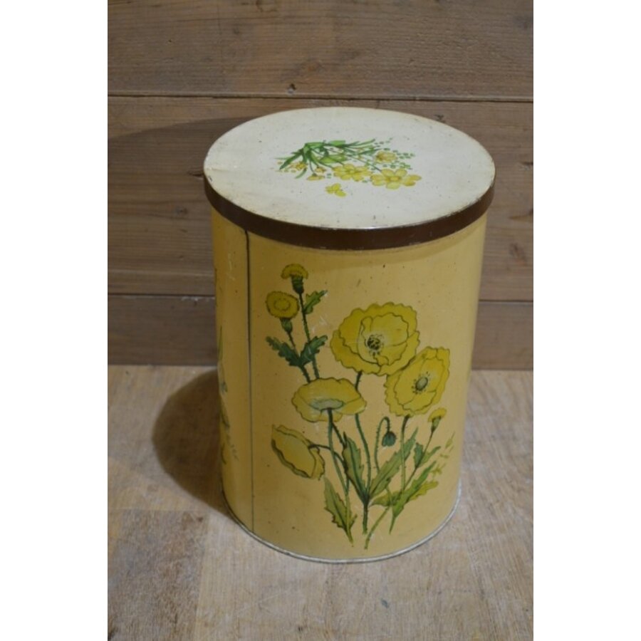 Blikken doos bloemen decor-3
