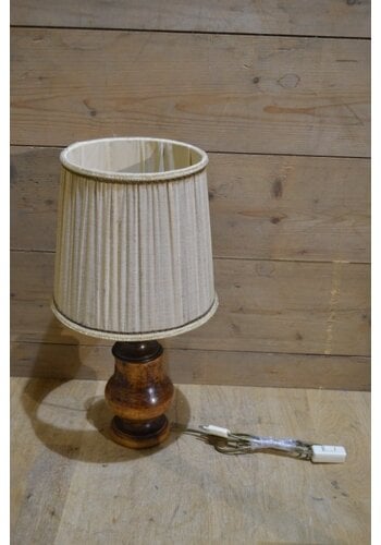 Schemerlamp hout / messing 