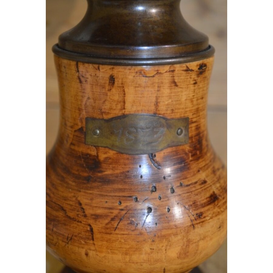 Schemerlamp hout / messing-4