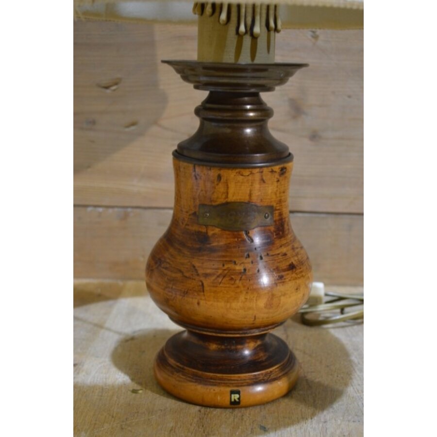 Schemerlamp hout / messing-5