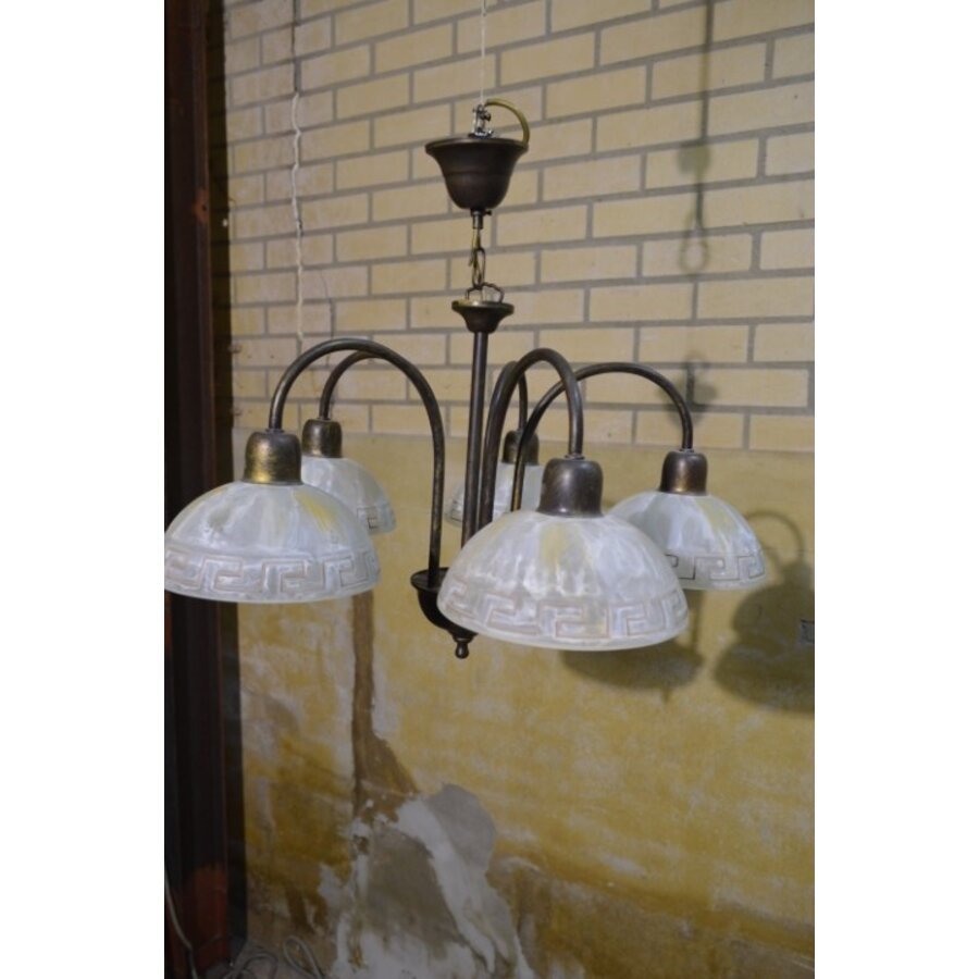 Hanglamp messing look met glas-2