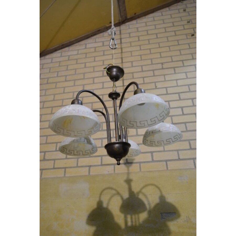 Hanglamp messing look met glas-3