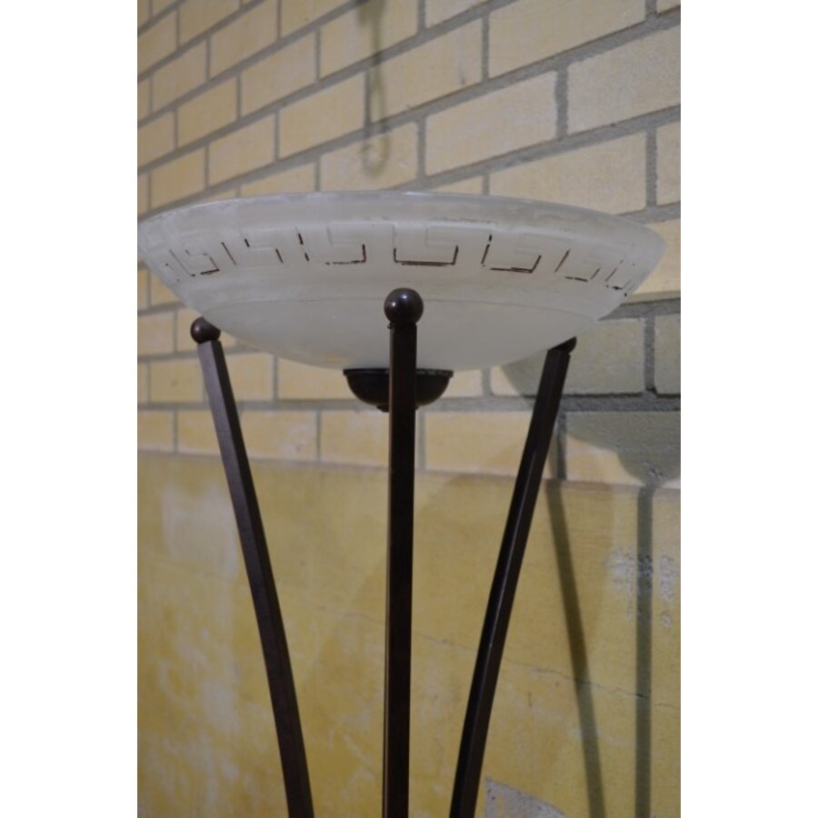 Staande lamp metaal en glas-6