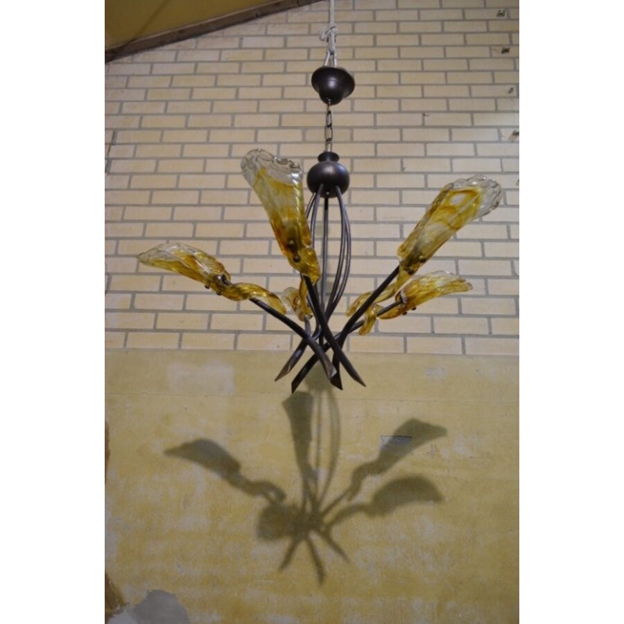 Hanglamp glas 5 armig-9