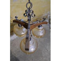 thumb-Eiken hanglamp met glas kapjes-9