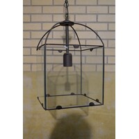 thumb-Vierkante hanglamp glas metaal-1