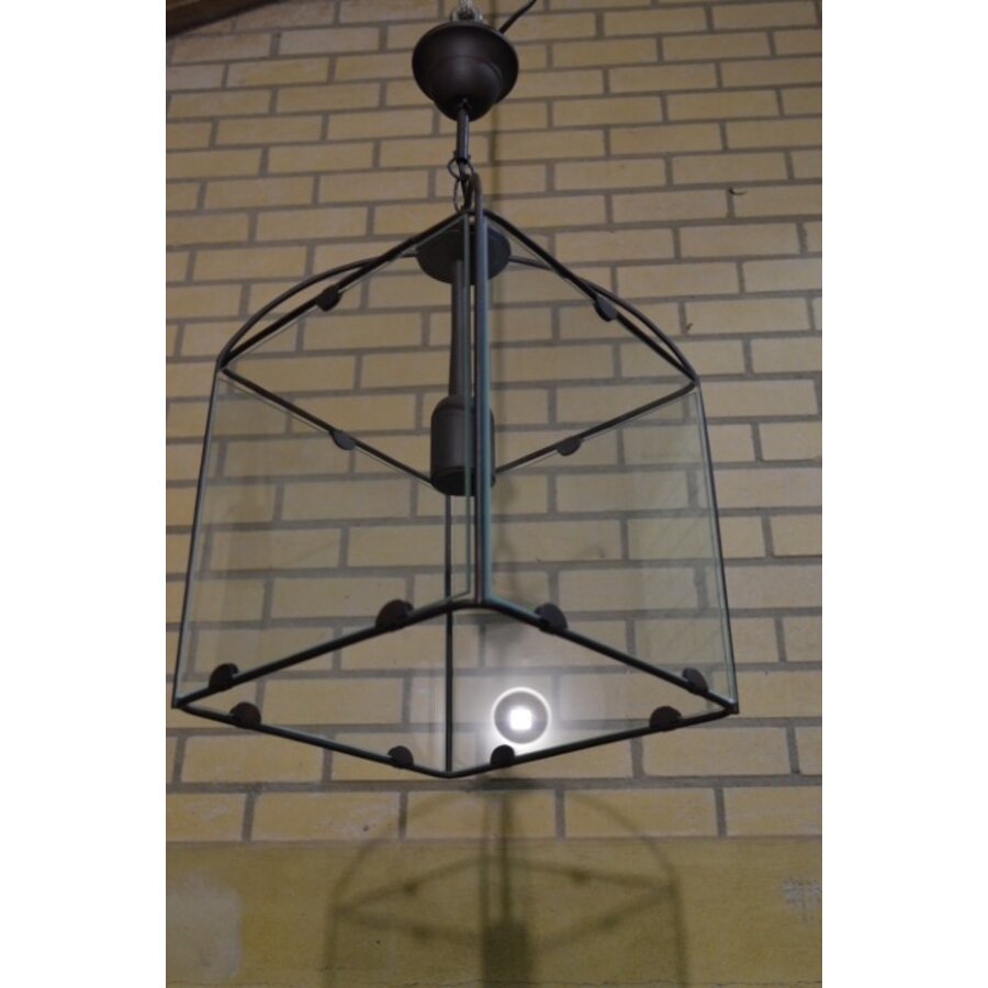Vierkante hanglamp glas metaal-2