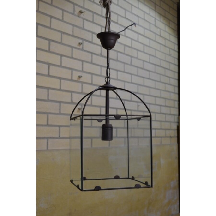 Vierkante hanglamp glas metaal-6