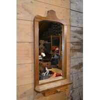 thumb-Vintage spiegel in eiken lijst met laatje jaren 70-4
