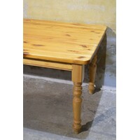 thumb-Massief grenen eettafel met gedraaide poten en lade-3