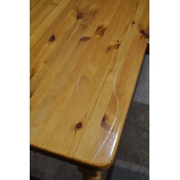 thumb-Massief grenen eettafel met gedraaide poten en lade-7