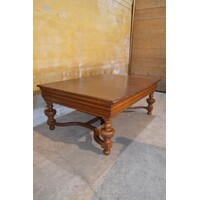 thumb-Franse eiken salontafel met gedraaide bolpoten-1