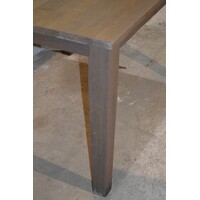thumb-Massief eiken eettafel met metalen frame grey look-2