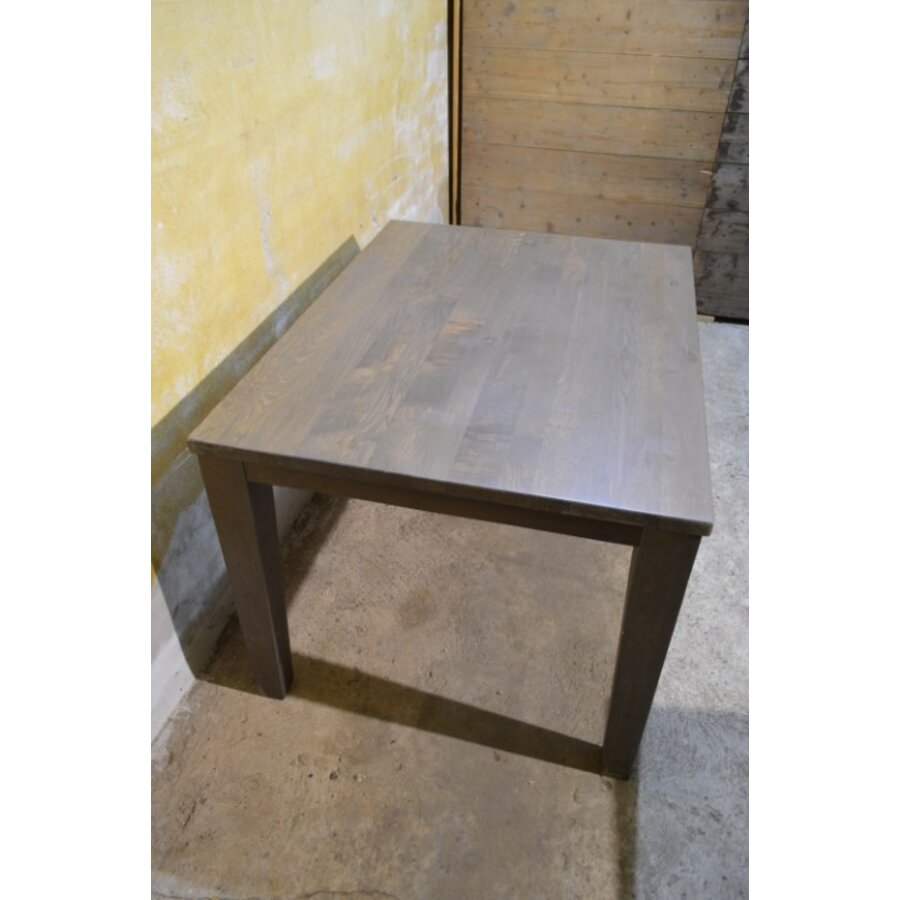 Massief eiken eettafel met metalen frame grey look-3