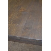 thumb-Massief eiken eettafel met metalen frame grey look-4
