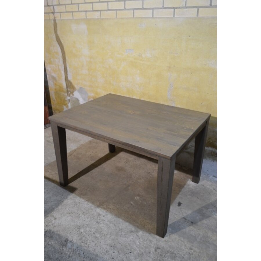 Massief eiken eettafel met metalen frame grey look-6