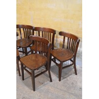 thumb-Set van 6 massief houten stapelbare caféstoelen-4