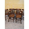 LoodsVol, Tweedehands Set van 6 massief houten stapelbare caféstoelen