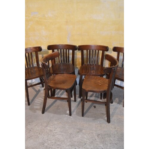 Massief houten caféstoelen 6x 