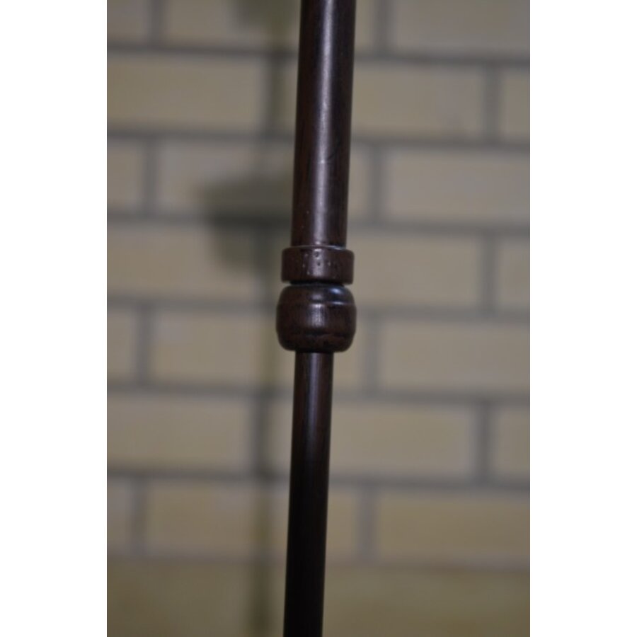 Klassieke hanglamp kroonluchter van metaal met amberkleurig Murano glas-6