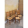 Oud Hollandse eiken knopstoelen set 6