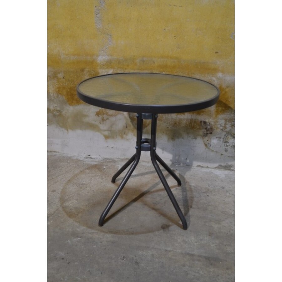 Rond metalen bistrotafeltje met glazen blad-2