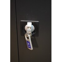 thumb-Zwarte metalen draaideurkast met verstelbare schappen-5