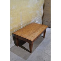 thumb-Grote teak salontafel van massief hout met laden-1