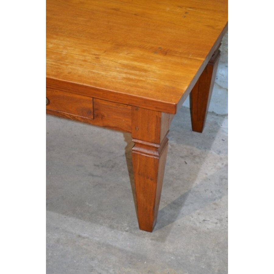 Grote teak salontafel van massief hout met laden-5