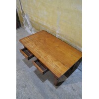 thumb-Grote teak salontafel van massief hout met laden-6