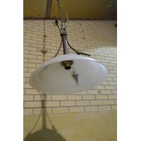 thumb-Hanglamp van metaal en melkwit glas-5