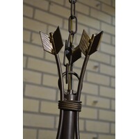 thumb-Hanglamp van metaal en melkwit glas-6