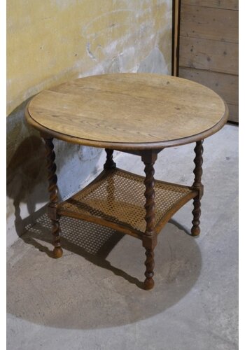 Antiek eiken salontafel rond 