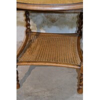thumb-Antieke ronde eiken salontafel met webbing-3