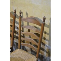 thumb-Eiken knopstoelen met rieten zitting set van 2-4