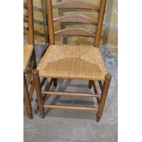 thumb-Eiken knopstoelen met rieten zitting set van 2-5
