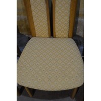 thumb-Blank eiken eetkamerstoelen met velours bekleding-5