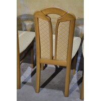 thumb-Blank eiken eetkamerstoelen met velours bekleding-10