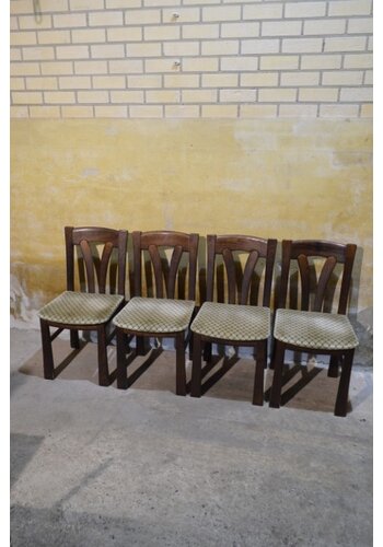Donker eiken keukenstoelen 4x 
