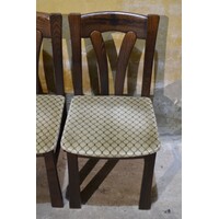 thumb-Set van 4 donker eiken keukenstoelen jaren 80-2