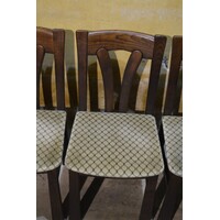 thumb-Set van 4 donker eiken keukenstoelen jaren 80-3