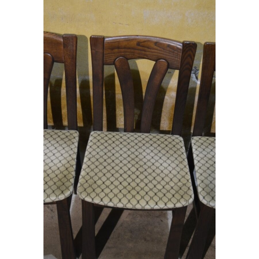 Set van 4 donker eiken keukenstoelen jaren 80-3
