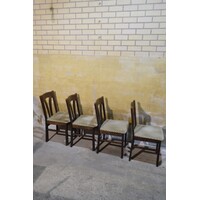 thumb-Set van 4 donker eiken keukenstoelen jaren 80-5