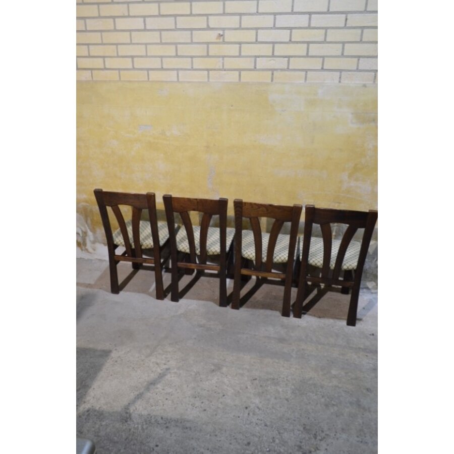 Set van 4 donker eiken keukenstoelen jaren 80-8