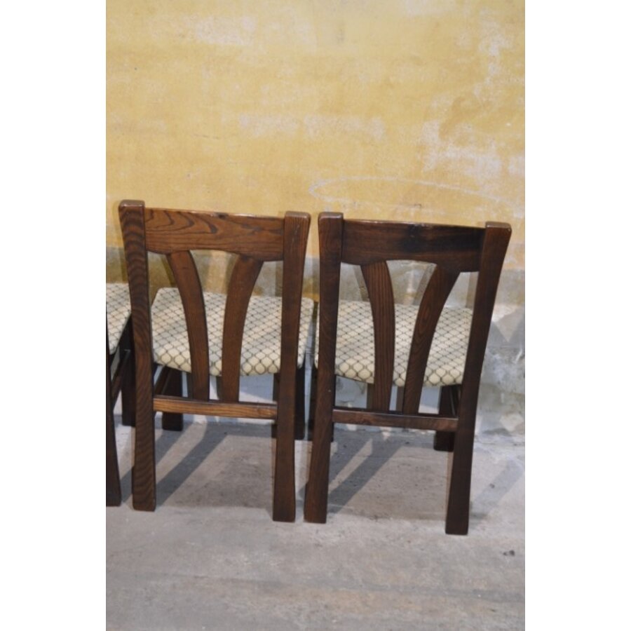 Set van 4 donker eiken keukenstoelen jaren 80-9