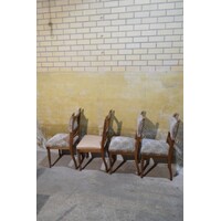 thumb-Set van 4 antieke Art Nouveau mahonie stoelen-7
