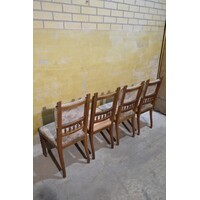 thumb-Set van 4 antieke Art Nouveau mahonie stoelen-9