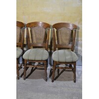 thumb-Set van 4 donker eiken brocante eetkamerstoelen-4