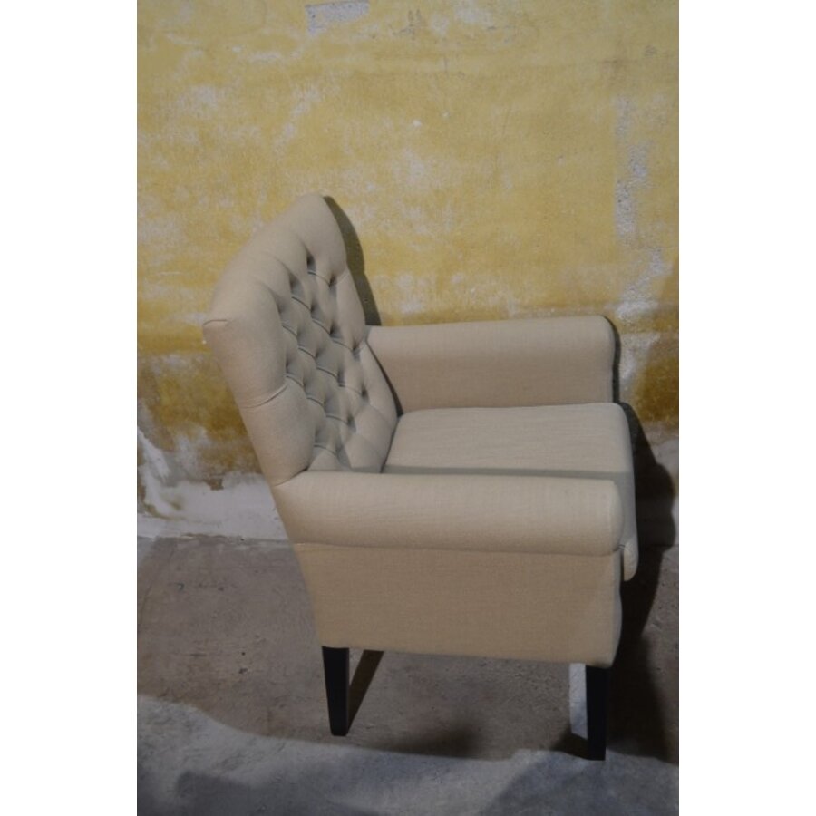 Set van 3 moderne armstoelen beige stof-4